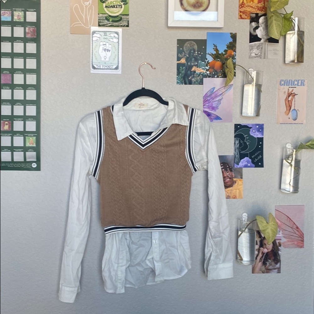 Layered long sleeve sweater set